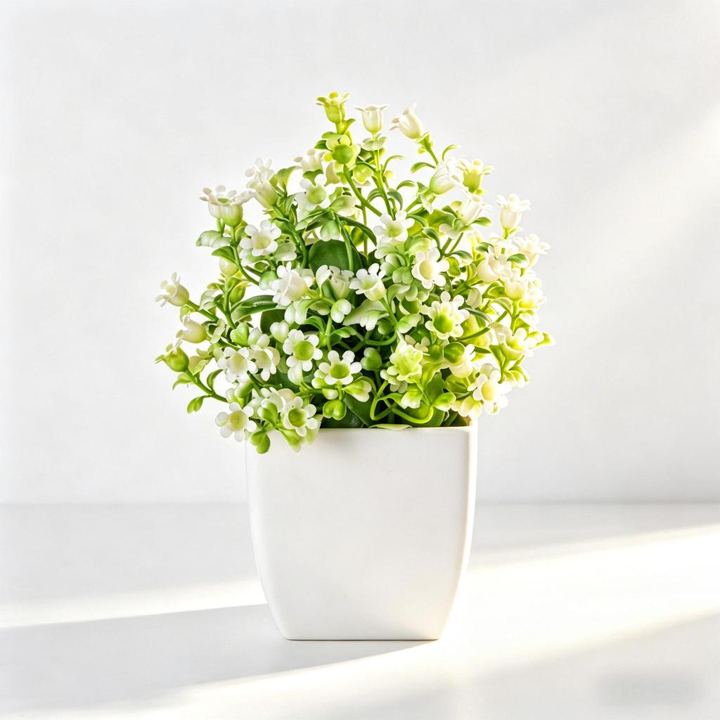 Fiora Finta in Vaso Mini per Decorazione Interna - Ornamento Creativo e Raffinato per Casa e Scrivania