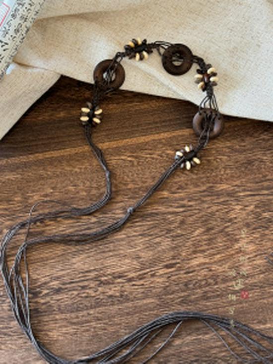Bohemian Ethnische Holzperlen Taillenkette: Vielseitiger Mode-Gürtel für Damen
