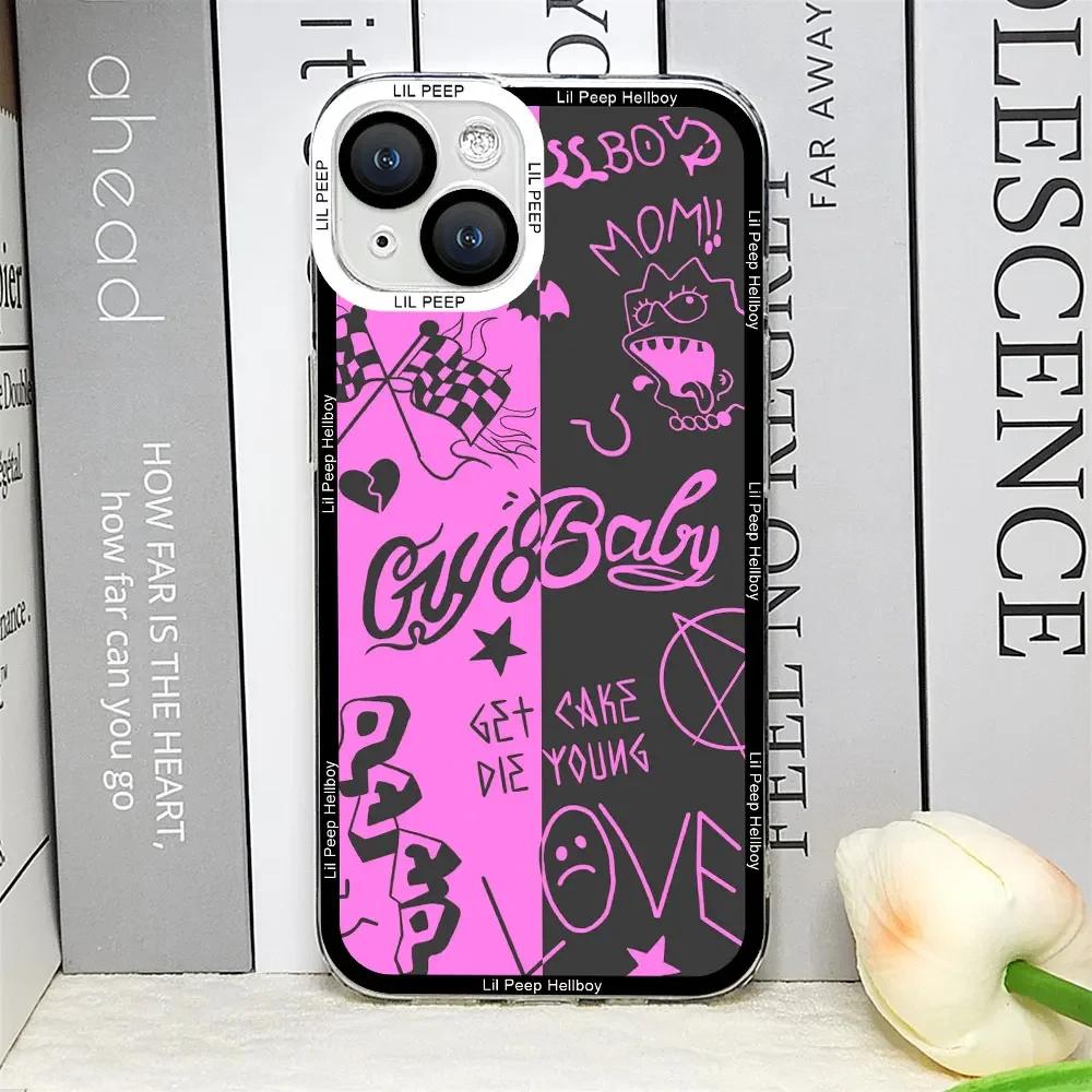 כיסוי טלפון Lil Peep Hellboy Love לאייפון 16 15 14 13 12 11 Pro Max Mini 7 8 15Plus SE2 X XS MAX כיסוי רך שקוף Fundas