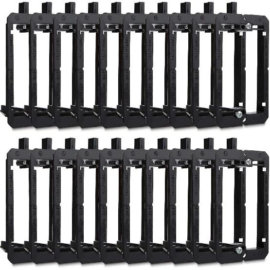 20 Pack Single Gang Low Voltage Mounting Bracket, Flush Mounting Wall Plate, Pass Through Wall Plates for Networking, HDMI, Coaxial Cables, Speaker