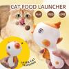 Portable Dual Function Treat Shooting Laser Teaser Slow Feed Cat Toy for Household Cats Indoor Play Cute Bird Shaped Handheld