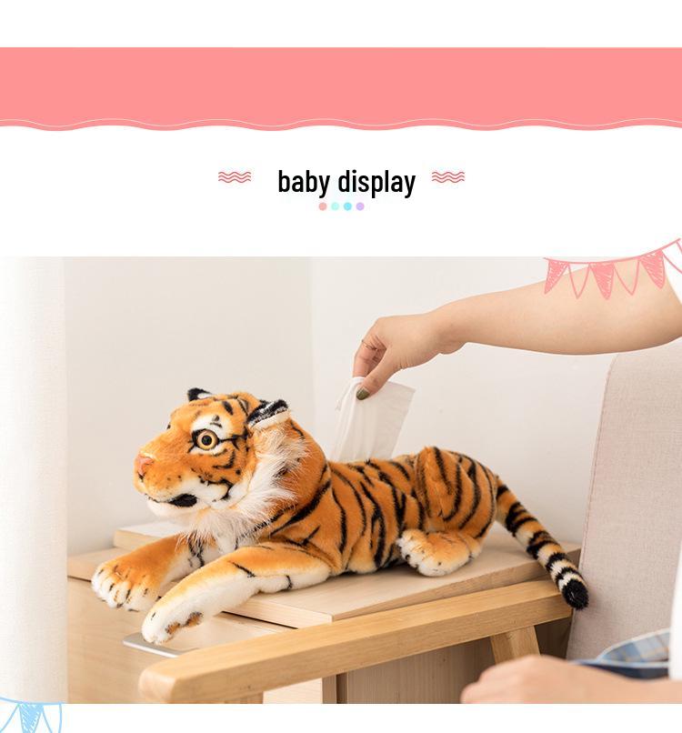 Set cutie de șervețele pluș animal desen animat creativ - Design câine cu pete și tigru