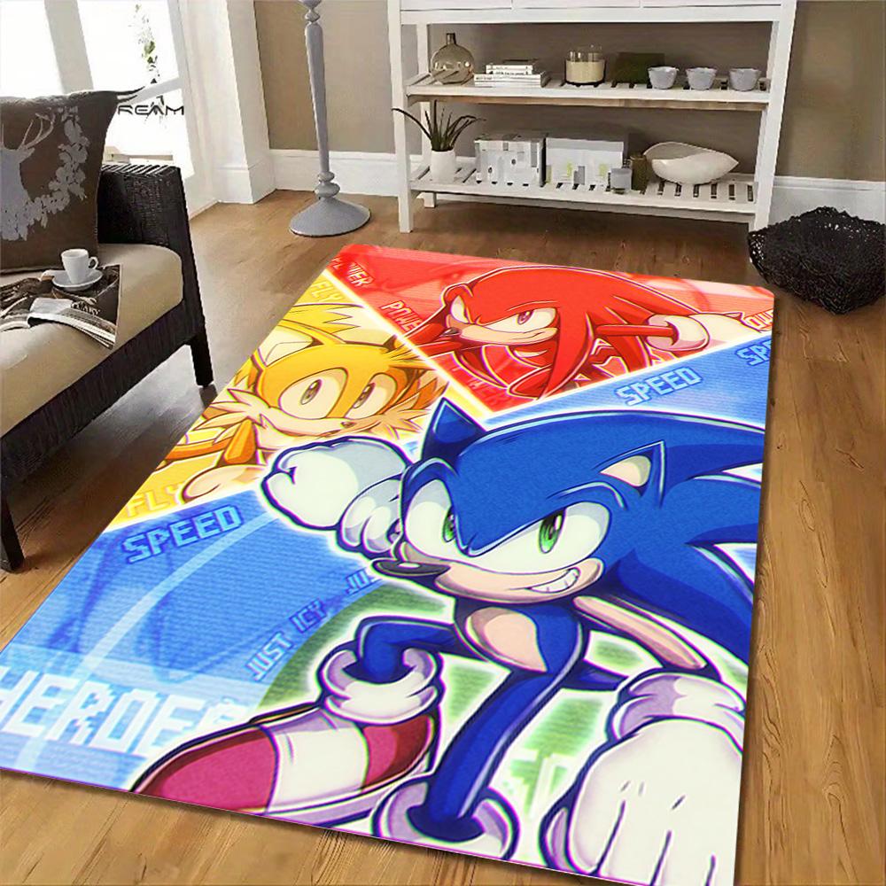 Sonic The Hedgehog Heroes Decoration,Carpet,Living Room,Bedroom, Non-slip,Square rug