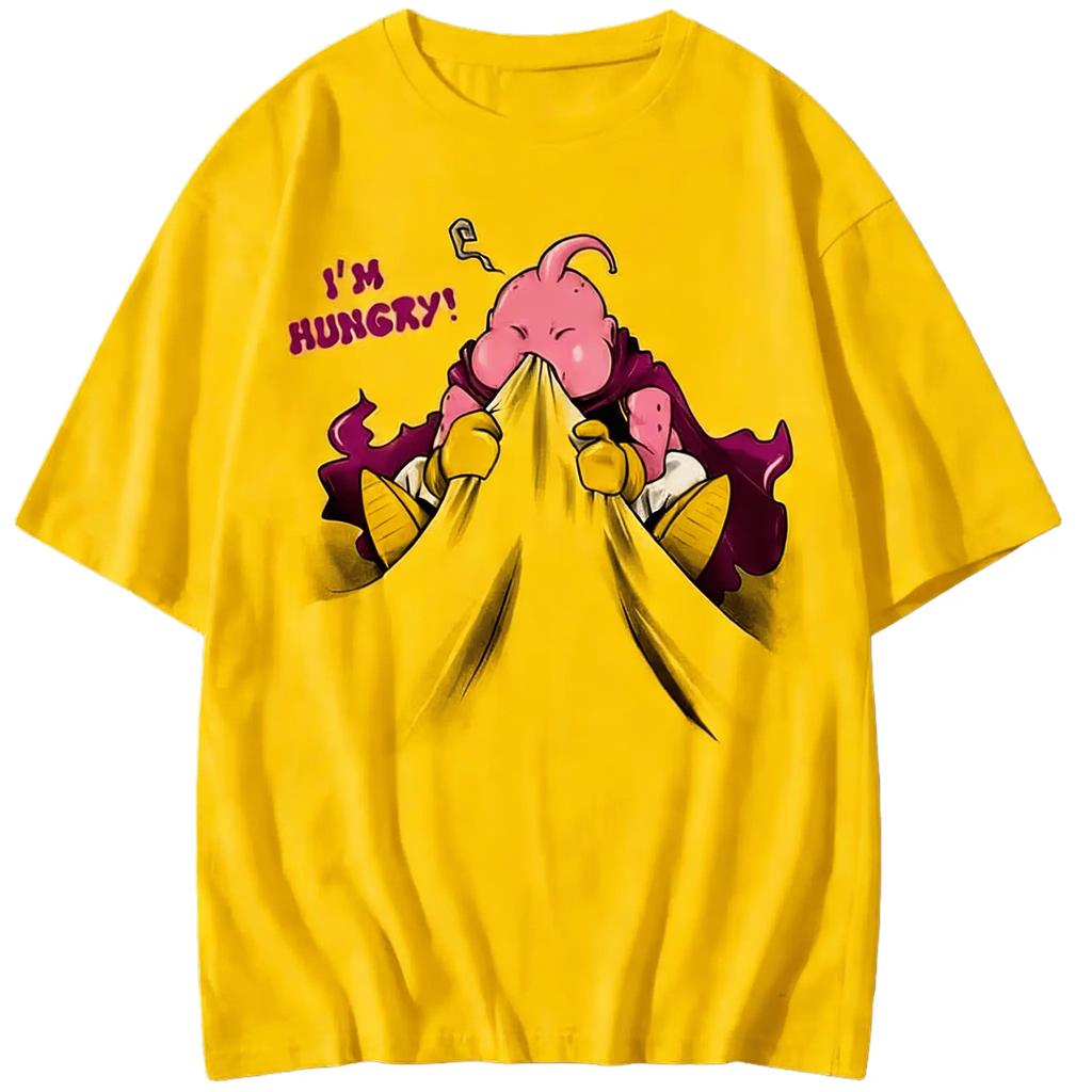 2026 Summer Dragon Ball Majin Buu Vintage Anime Tshirt Unisexs Pure Cotton Casual Loose Sports Daily Top