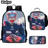 Football football 16 inch meal bag satchel three-piece pattern primary school backpack