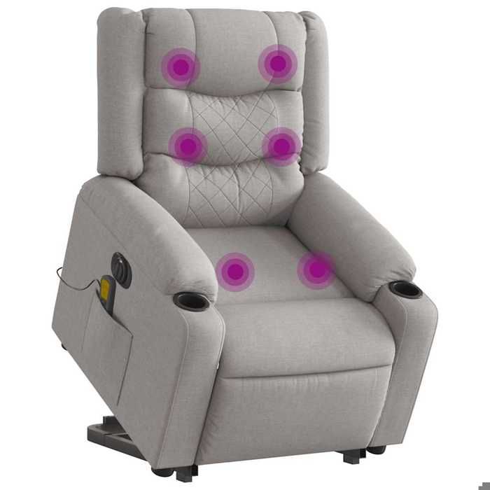 VidaXL Fauteuil inclinable de massage électrique gris nuage tissu 3310288
