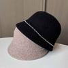 High-End Wool Woolen Hat Women'S Season Simple Solid Color Knitted Basin Hat Outdoor Warm Bucket Hat