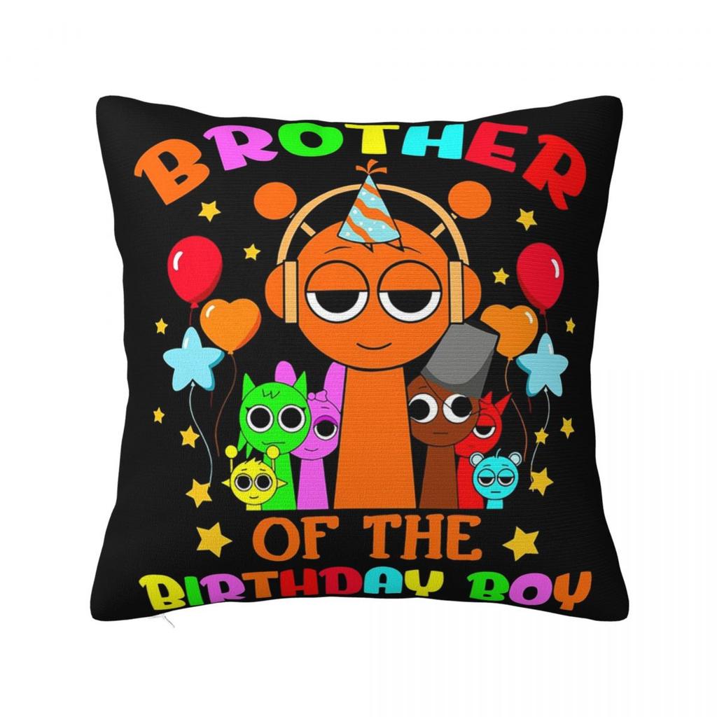 Brother Of The Birthday Boy Sprunki Birthday Square Pillowcase Pillow Cover Cushion Decor Comfort Throw Pillow for Home Bedroom