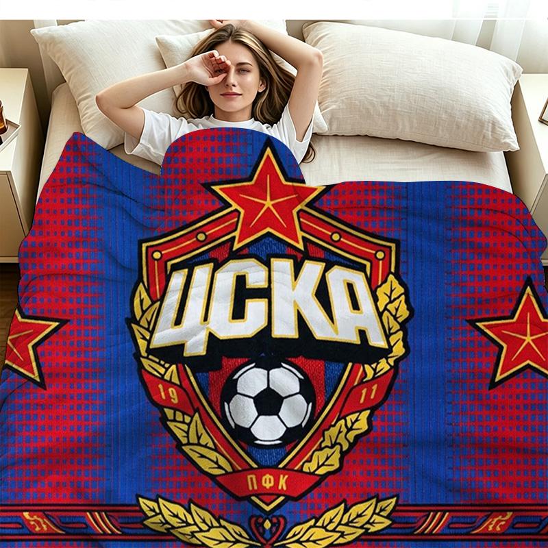 CSKA Moscow Print Flannel Blanket High Quality Warm Comfortable Cover for All Seasons Perfect for Gifts Home Decor