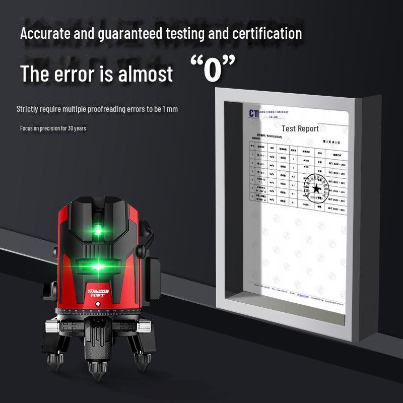 High Precision Outdoor Green Laser Level Meter - Infrared, Automatic Leveling, Strong Light, Fine Line, Five-Line, 23.