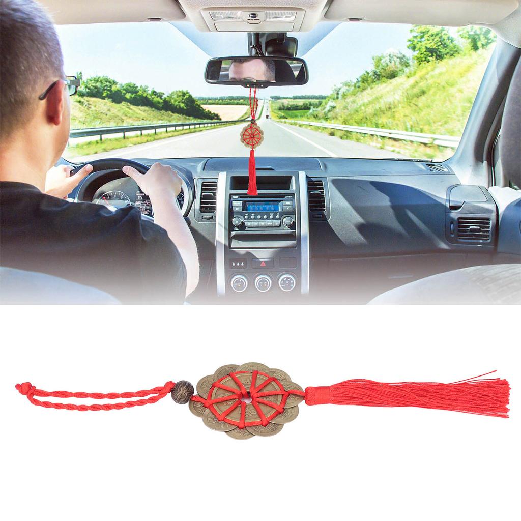 Chinese Feng Shui Fortune Money with Red String Hanging Ornament for Chinese New Yr Decoration