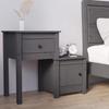 Bedside Table - Maison Exclusive - Grey - Solid Pine Wood - 1 Drawer and 1 Door