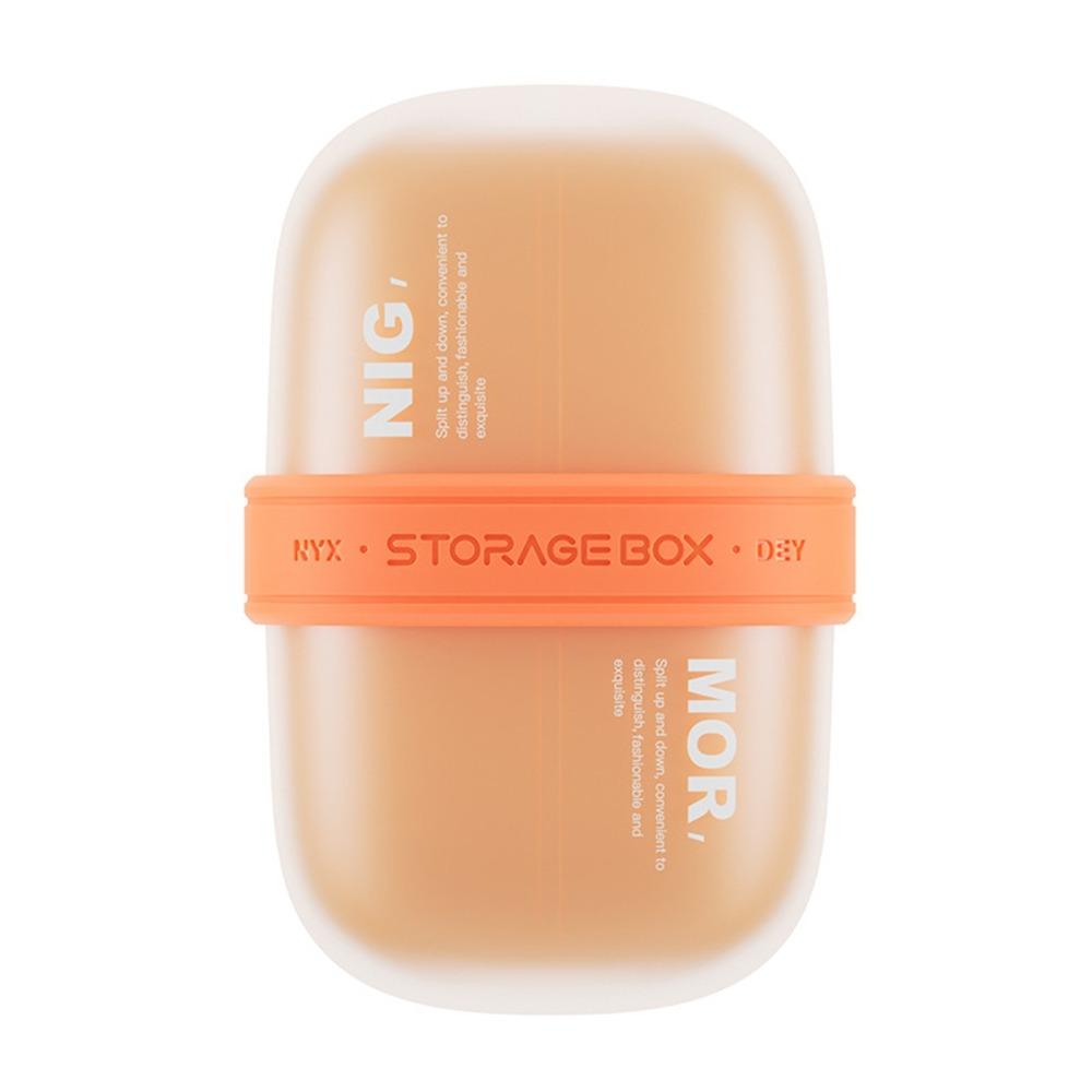 Lightproof 4 Grid Pill Case Double Layer Pill Storage Box Durable Medicine Splitter Box  Boys/Girls