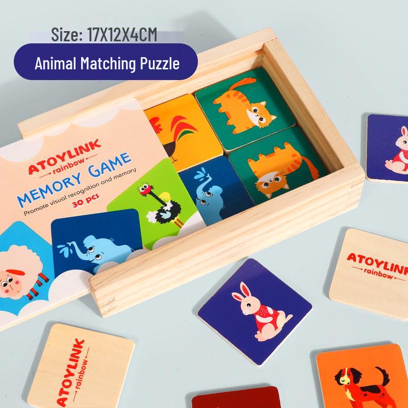 

Детская деревянная игра на память с фермерскими животными - Обучающие и интерактивные тренировочные карточки