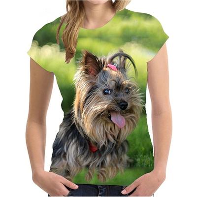 Camiseta con Estampado 3D de Yorkshire Terrier de Verano Animal Perro Lindo para Mujer Ropa Urbana Camisetas Harajuku Camisetas Tops Ropa Oversize Mujer