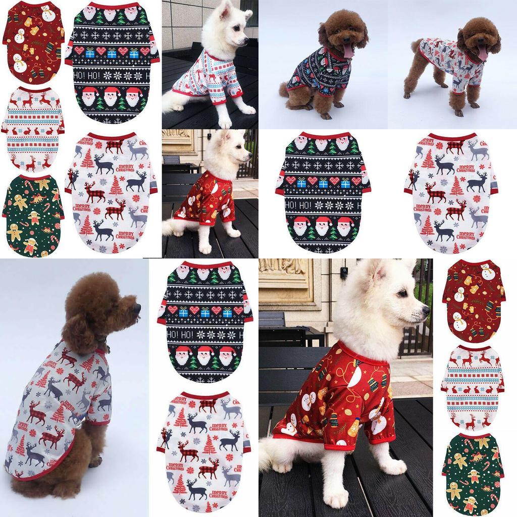 Cozy And Soft Christmas Pet Apparel T-shirt For Dogs And Cats With Delightful Holiday Design