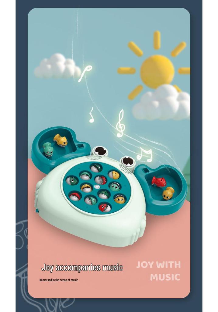 Interactive Rotating Crab Fishing Game - Cute Desktop Toy for Kids