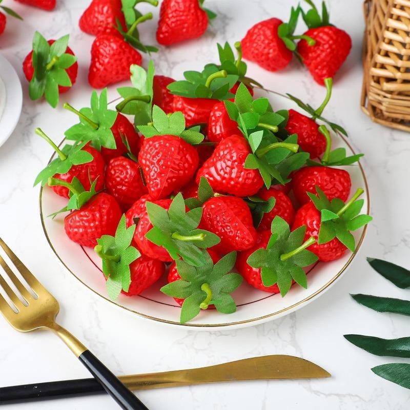 

10/20Pcs Artificial Strawberries Plastic Fake Fruit for Kitchen Home Decor Photography Prop Holiday Decoration Party Celebration 10Pcs земляничный