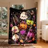 1pc Halloween Magic Cute Theme Flannel Blanket - Large Size, Soft, Lightweight, And Warm, Suitable for All Seasons - Perfect for Bed, Sofa, Office, Ca