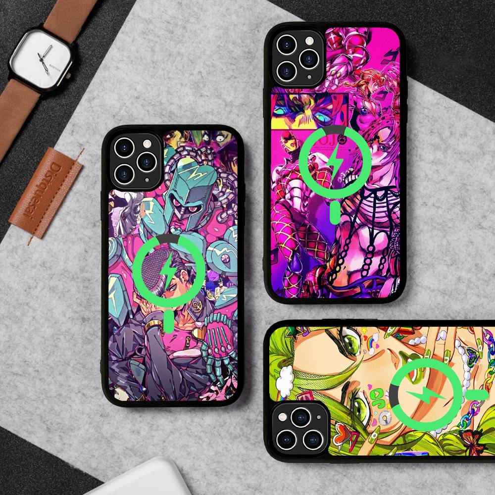 Anime Jojo Bizarre Adventure Magnetic Matte Phone Case For IPhone 16 17 15 14 13 12 11 For Magsafe Wireless Charge Cover