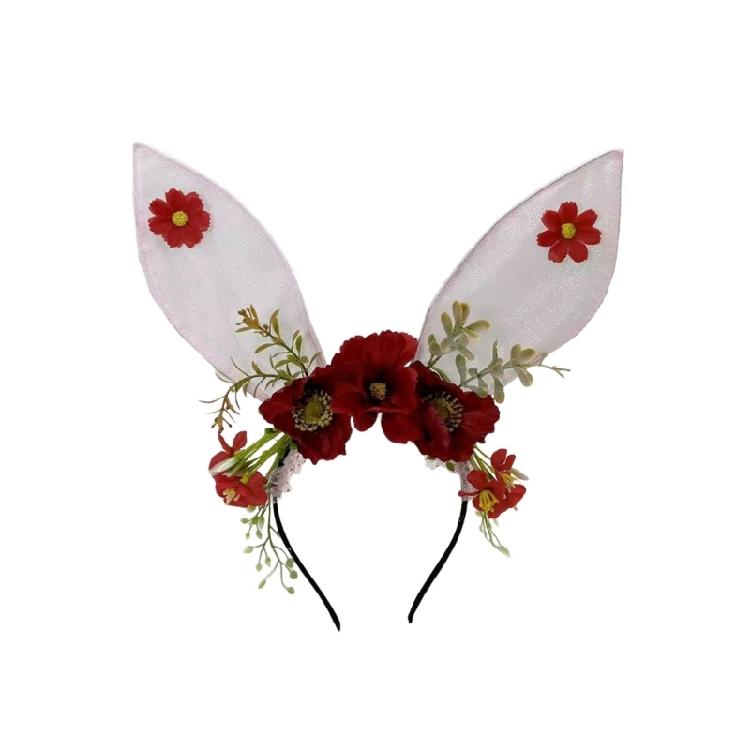 Festival Rabbit Ears Hair Band Soft Mesh Plastic Holiday Theme Hair Decoration Comfortable Wear for Children Adults