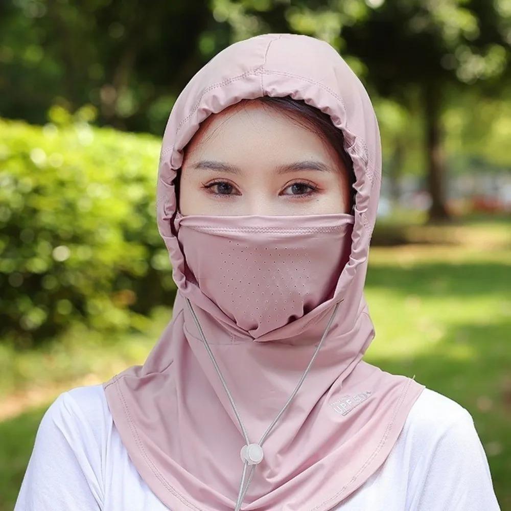 

Шляпа от солнца с защитой от УФ-лучей, с маской-шалью, дышащая, из ледяного шелка, шапка-пуловер, повязка на голову, унисекс, пляжная кепка для занятий спортом на открытом воздухе