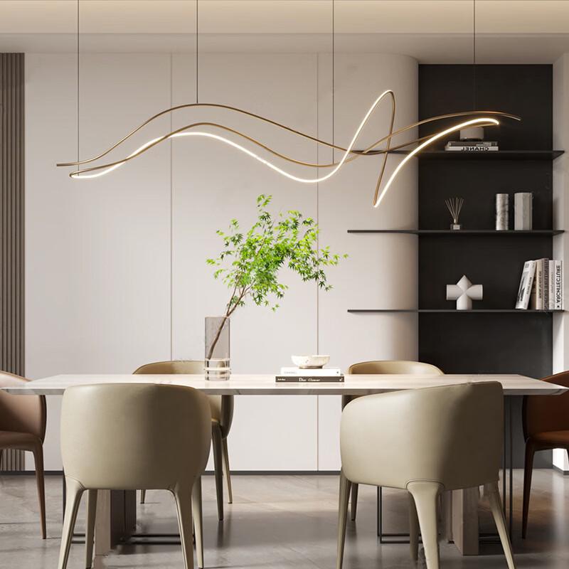 Modern Gold Aluminum LED Pendant Light with 3-Color Dimming