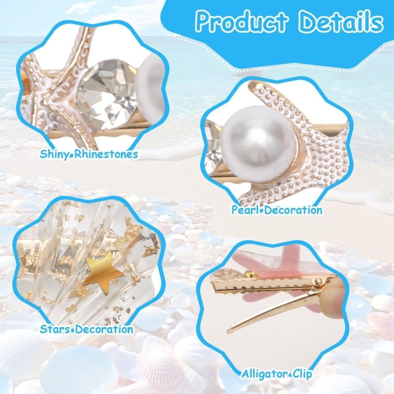 Slip Resistant Starfishes Shaped Hair Clip Strong Grip NonSlip Hairpins For Daily Use Outdoor