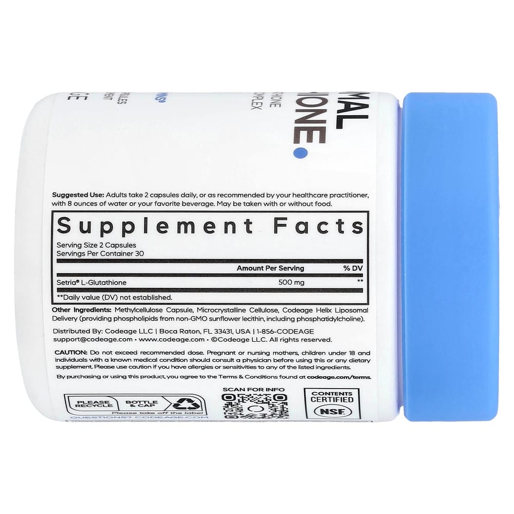 Codeage Liposomal Glutathione Capsules, 60 Counts