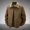 Men Cotton Jacket 2025 Retro Versatile Lamb Fleece Thickened Anti Cold Warm Collar Coat Outdoor Casual Winter Wear Cotton Jacket