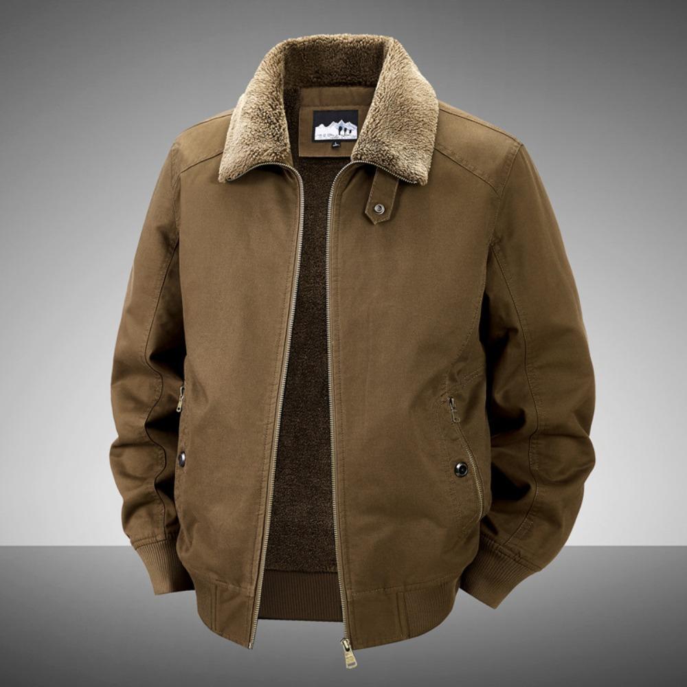 Men Cotton Jacket 2025 Retro Versatile Lamb Fleece Thickened Anti Cold Warm Collar Coat Outdoor Casual Winter Wear Cotton Jacket
