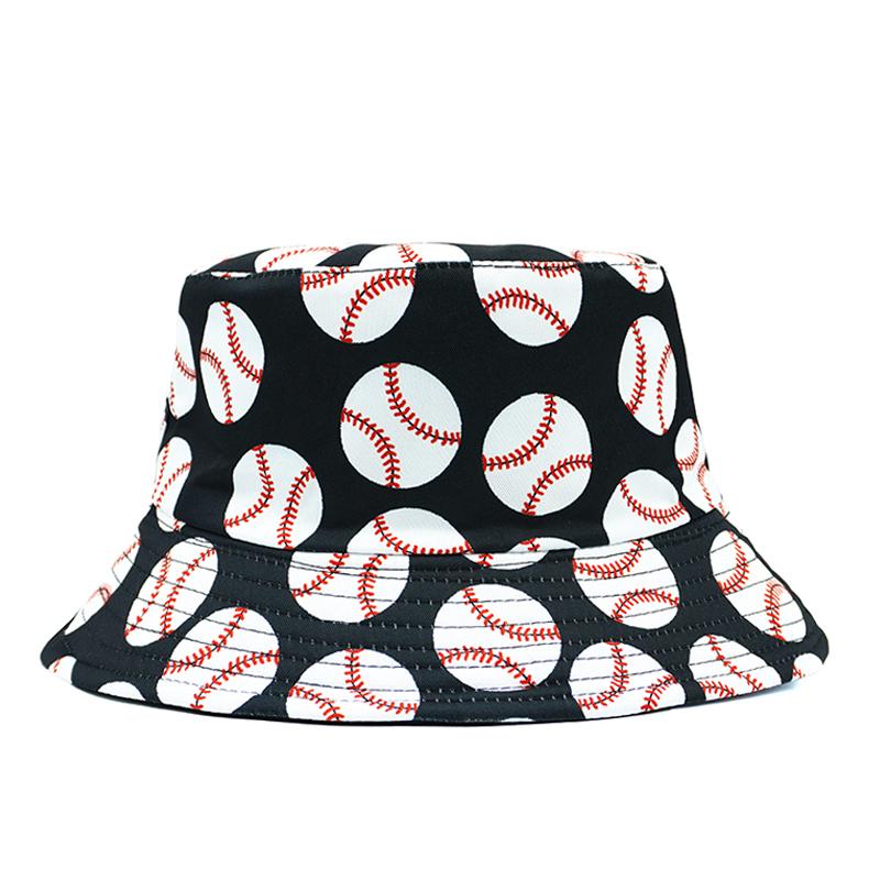 

Baseball Printing Pattern Bucket Hat Balls Fisherman Hats Double Sides Panama Cap Caps For Men And Woman Outdoor Sun Sunscrt Hat About 56-58cm белый