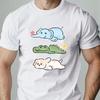 Men's Cartoon Printed T-Shirt 100% Cotton Round Neck Casual Short Sleeve Summer Fashion High Quality Gym Round T-Shirt