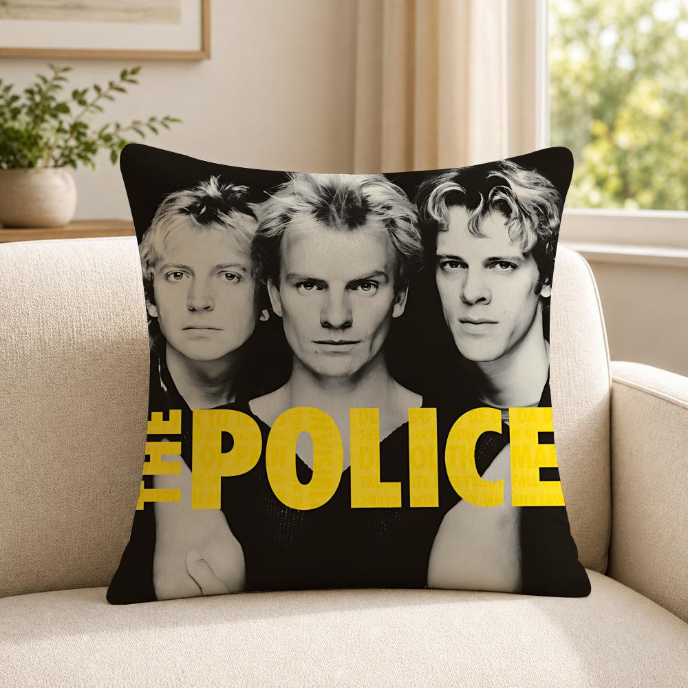 Band TThe PPolice Cushion Cover Soft Short Plush SkinFriendly Cushion Case for MultiScene Use