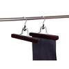Amber Home Natural Wooden Pants Hangers, 10-Piece Set, Brown, Skirt Hangers, Non-Marking, 360-Degree Rotating, Rust-Resistant Hooks, Shape-Retaining,