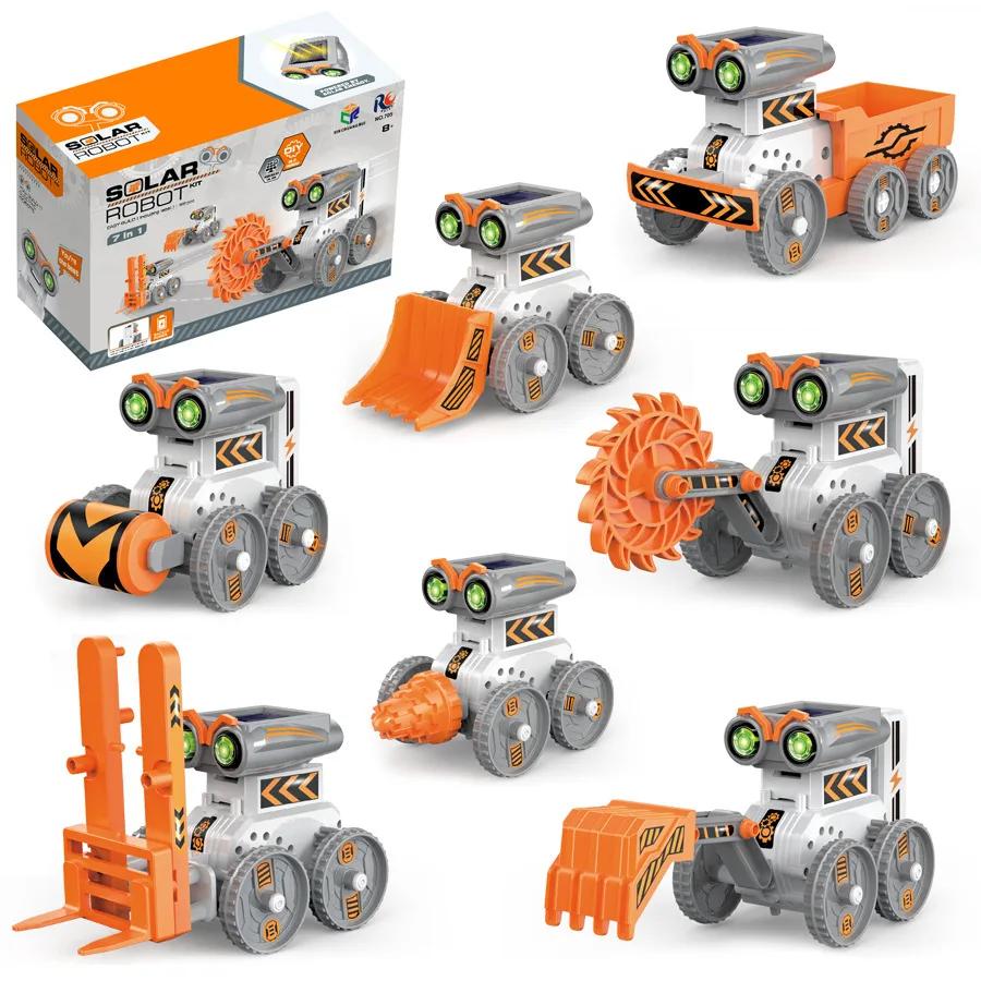 Solar Powered Toys Kids Diy Fidget Assembled Toys Robot Car Programming Electric Science Education Toys for Kids Christmas Gifts