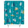 GAETU Festive Christmas Shower Curtain Sets Waterproof Holiday Decor Farmhouse Xmas Pattern Bathroom Fabric Backdrop Holiday G