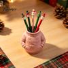 Durable Desk Pen Holder 3D Printed Sweater Holder, Creative Organizer with Elk Snowflake Relief for Home Desktop Paintbrushes Office School Supplies,