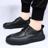 Herren Echtleder Freizeitschuhe Schwarz weiß Sneaker Herren Herbst Mann Mode Handgefertigt Outdoor Freizeitspaziergang Flats Herrenschuhe