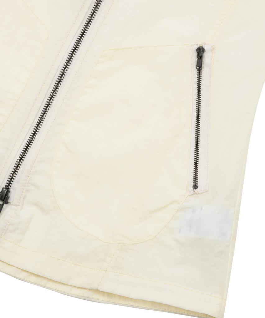 WELLBEING EXPRESS Nylon Pocket Zip Up Shirt Ivory