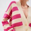 IHUASU Autumn and Winter Sweater Women's Clashing Colours Loose Design Knitted Cardigan Jacket