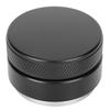 Höhenverstellbarer Edelstahl Kaffee Tamper Verteiler Stampfwerkzeug für Zuhause Büro 58mm Schwarz Flacher Boden