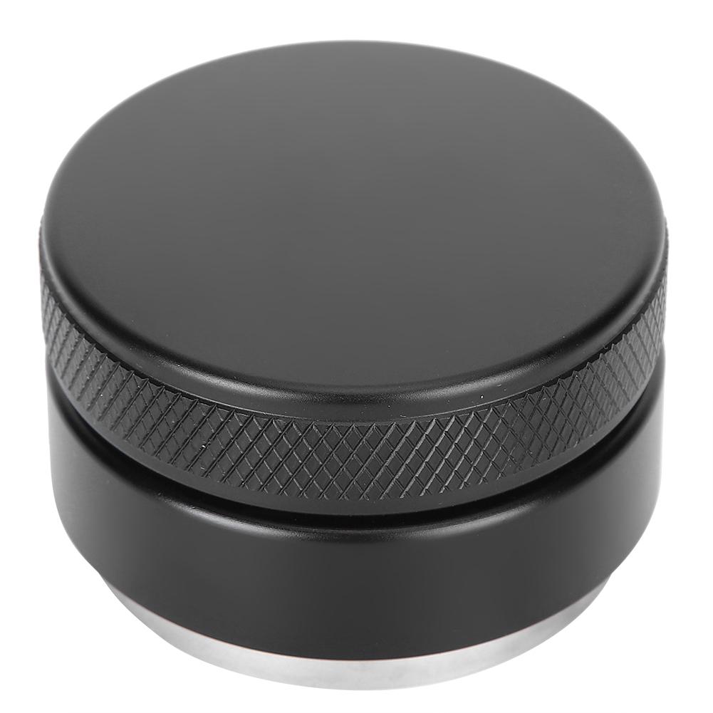 Height Adjustable Stainless Steel Coffee Tamper Distributor Tamping Tool for Home Office58mm Black Flat Bottom