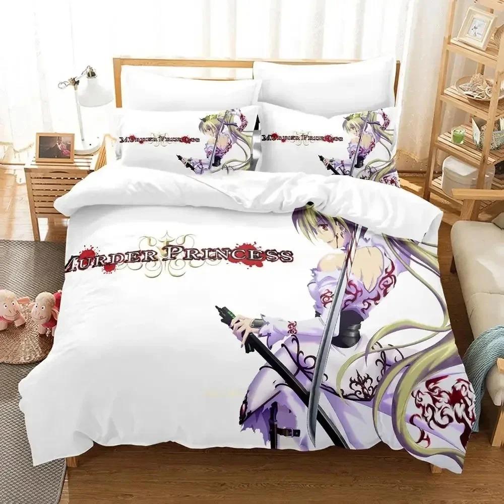 Anime Murder Princess Bed Ensemble Bedspread Cover Bed Kit Quilt Cover Pillowcase Comforter king Queen Size Size Boys Adult Bed Ensemble