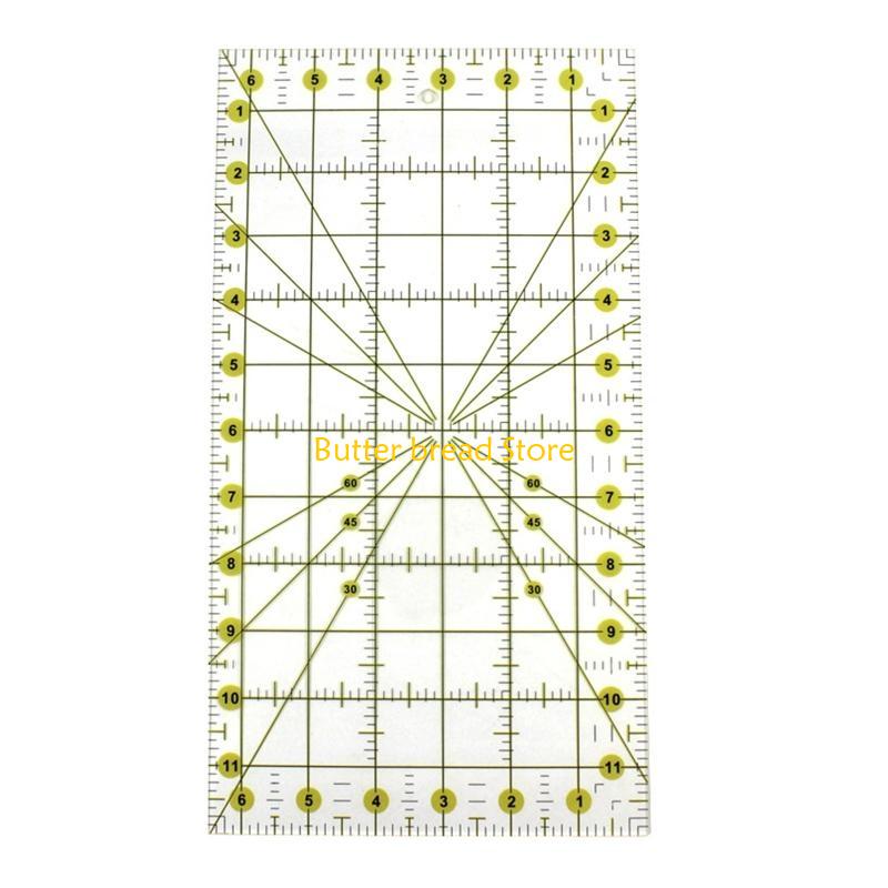 W89C Acrylic Sewing Ruler Clear Quilting Template for DIY Patchwork Crafting Quilting