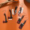 1 Set Punk Style Halloween Funny Blood Black Acrylic Simulation Knife Axes Kitchen Pumpkin Skull Exaggerated Ear Hook