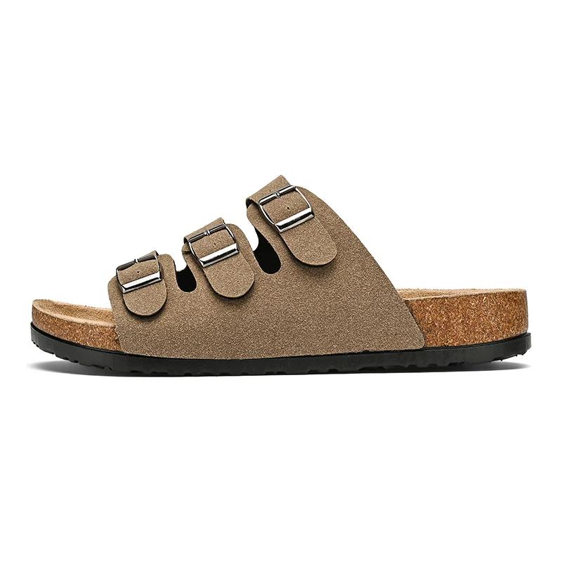 Flat Sandals Mens Sandals Genuine Leather Man Slippers for Men Men's Casual Sandal Mens Shoes 2024 High Quality Shoes Slipers