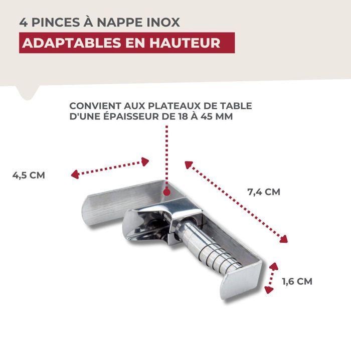 Tischdeckenhalter - Fackelmann - 61503 - Edelstahl - Verstellbar 18-55 mm - 4er-Pack