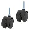 Doshisha Luminous Steel Rack Undercarriage Parts, Screw-on Nylon Casters, Set of 2 (IHT40CSL2P) with Locking Stoppers, Wheel Diameter 40mm, Height 5.2
