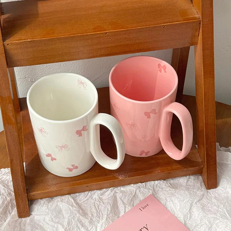 450ml Butterfly Ceramic Mugs Coffee Cups Large Capacity Student Friends Gift Breakfast Milk Mugs Water Cups Gift Box Packaging